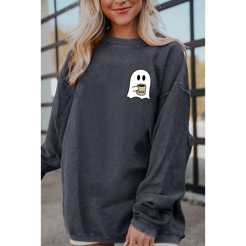 Ghost Graphic Drop Shoulder Sweatshirt